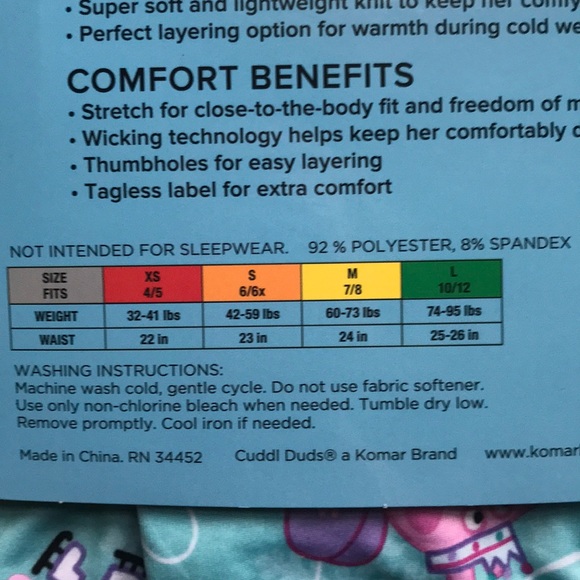 NWT CuddlDuds kids peppa pig - Picture 3 of 4